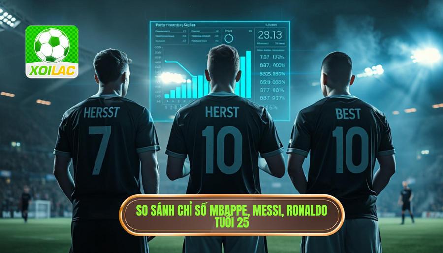 Bảng so sánh thông số ở tuổi 25: Mbappe vs Messi vs Ronaldo